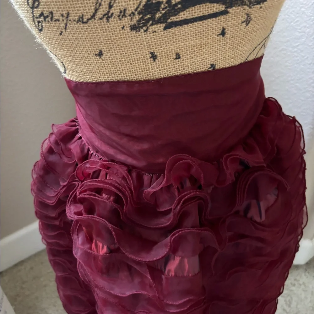 Feminine ruffle wide waistband apron
